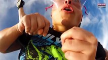 Une jeune femme perd son dentier en plein saut en parachute (vidéo)