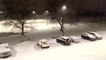 Timelapse shows how fast snow accumulates in New York parking lot