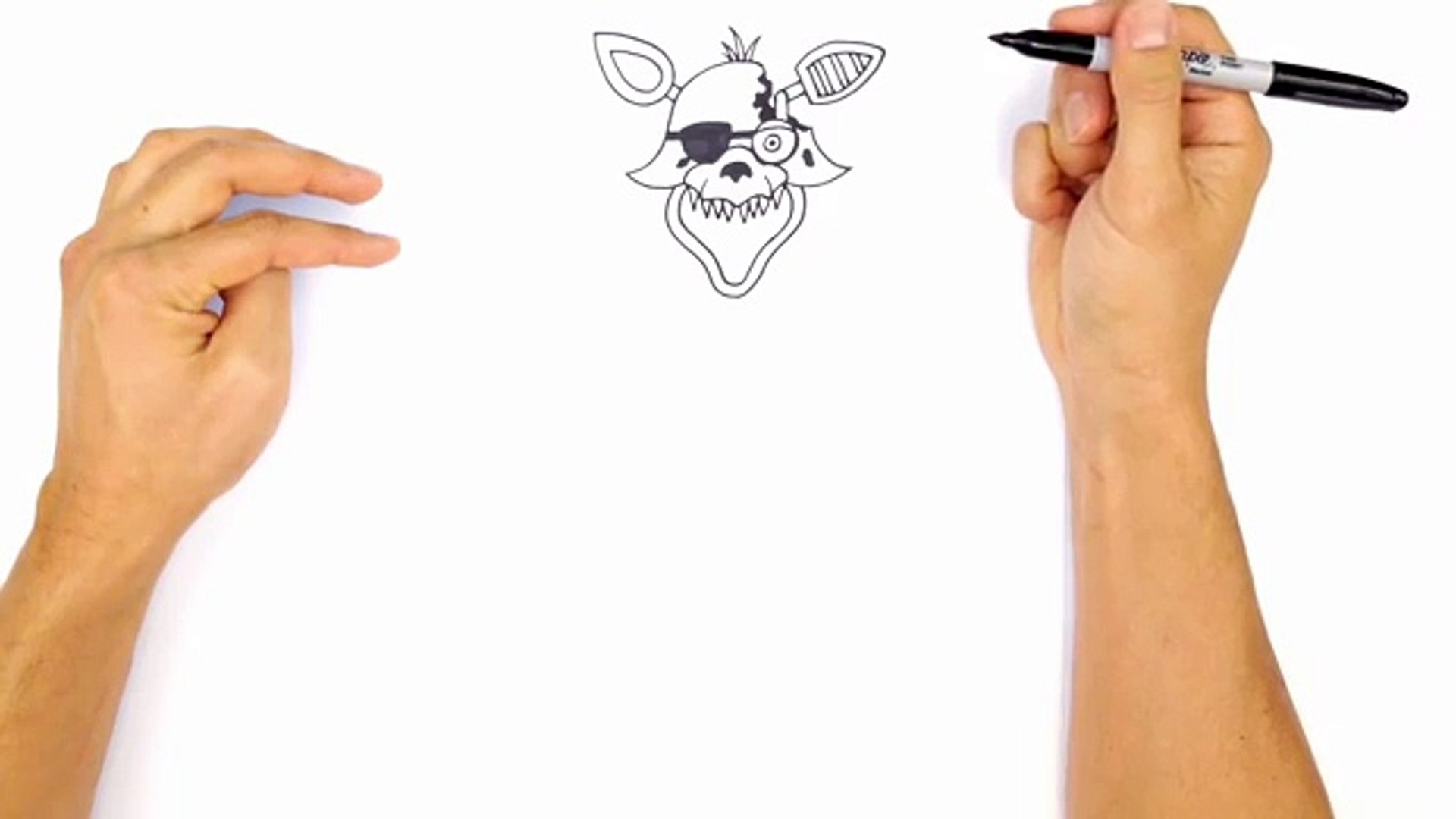 How to Draw Foxy from Five Nights at Freddy's - Really Easy