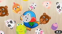 Puzzles with animals for kids | Learn names and sounds cartoon of wild animals and pets
