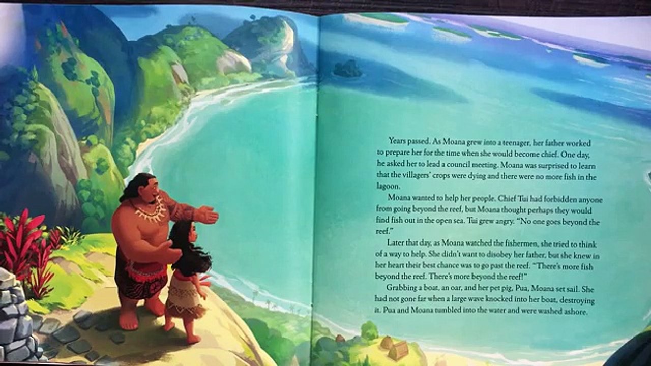 *NEW* Disney MOANA Movie Story Book Read Along Aloud with Real Charer Voices