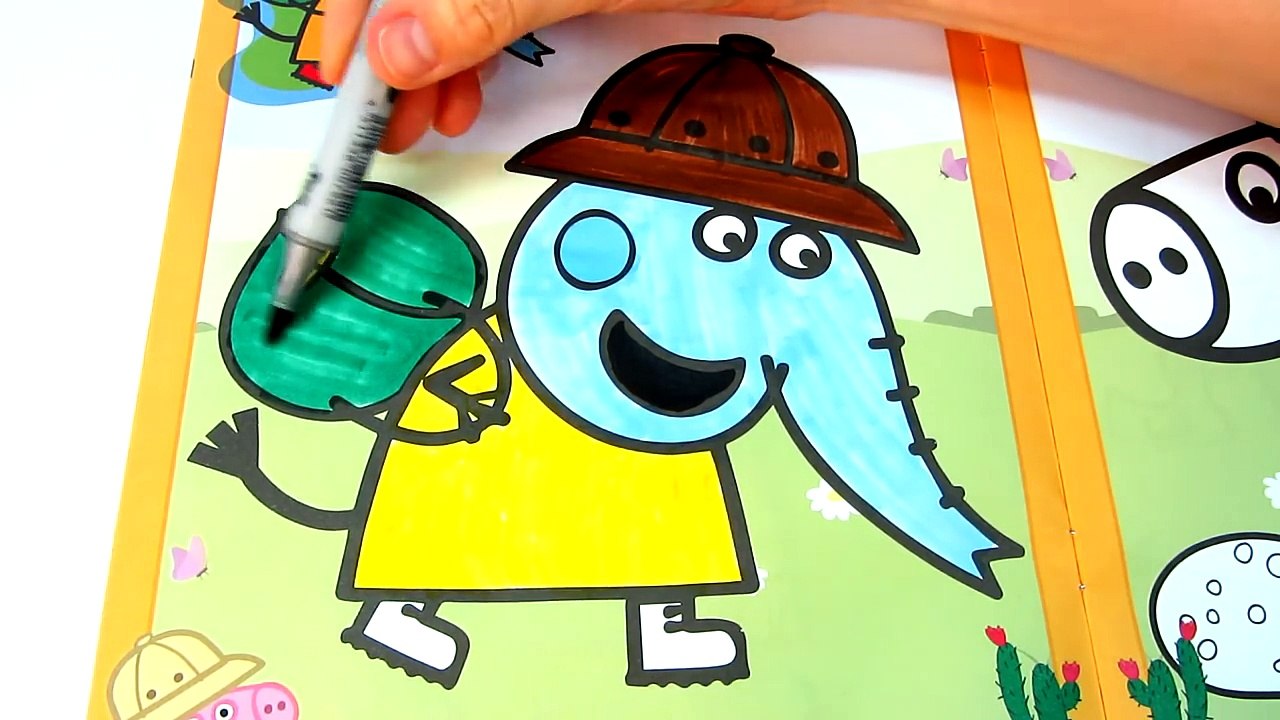 Peppa Pig Emily Elephant Kids Fun Art Activities Coloring Book Pages with Colored Markers