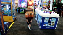 Chuck E Cheese meets Minecraft Steve