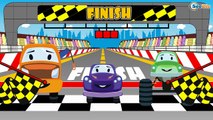 The Big Race with Monster Truck and Racing Cars in the City of Cars. Cartoons for children