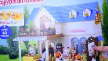 Sylvanian Families Calico Critters Courtyard Restaurant Unboxing Setup Play - Kids Toys