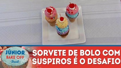 Sorvete de bolo com suspiro é o desafio técnico