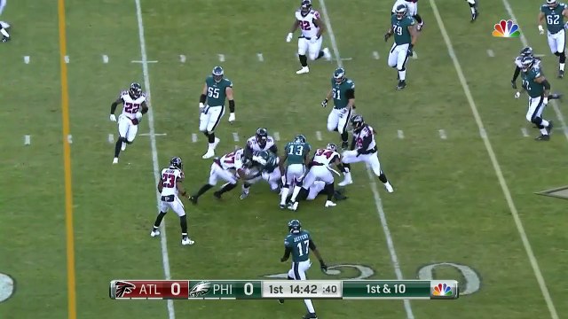 Atlanta Falcons safety Ricardo Allen forces Philadelphia Eagles running back Jay Ajayi fumble on first carry of the game, Falcons recover