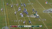 Atlanta Falcons collapse the pocket around Philadelphia Eagles quarterback Nick Foles for big third-down sack