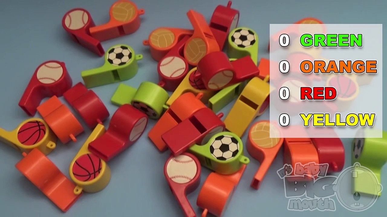 Learn Colours With Sports Wistles! Fun Learning Challenge!