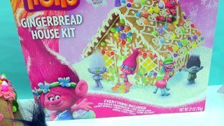 DIY Poppy + Branch Trolls Rainbow Candy Christmas Gingerbread House Kit - Cookieswirlc Video