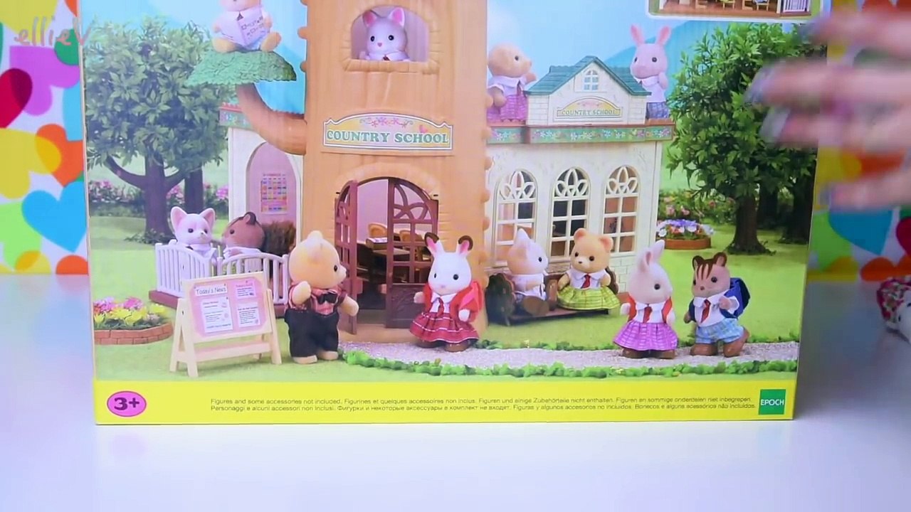 Sylvanian Families Calico Critters Country Tree School Build Review Silly Play - Kids Toys