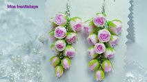 Earrings with flowers. Grapes ✿ Polymer clay Tutorial