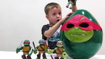 ★ Черепашки Ниндзя- большое яйцо сюрприз- распаковка игрушки TMNT. giant surprise egg with toys