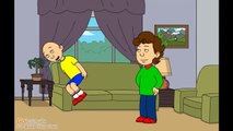 Caillou poops on his dad and gets grounded