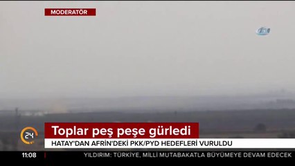Türk topları Afrin'i vuruyor