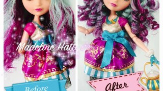 Ever After High Madeline Hatter Doll Hair Restyling Tutorial + How to Boil Wash & Curling