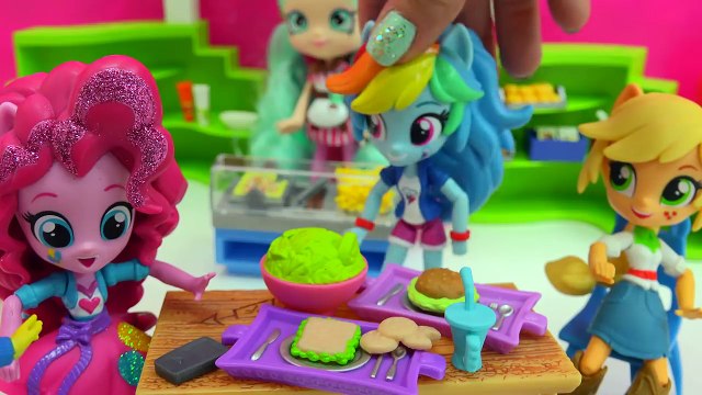 My Little Pony Equestria Girls School Cafeteria + Surprise Shopkins Lunch Box Blind Bags