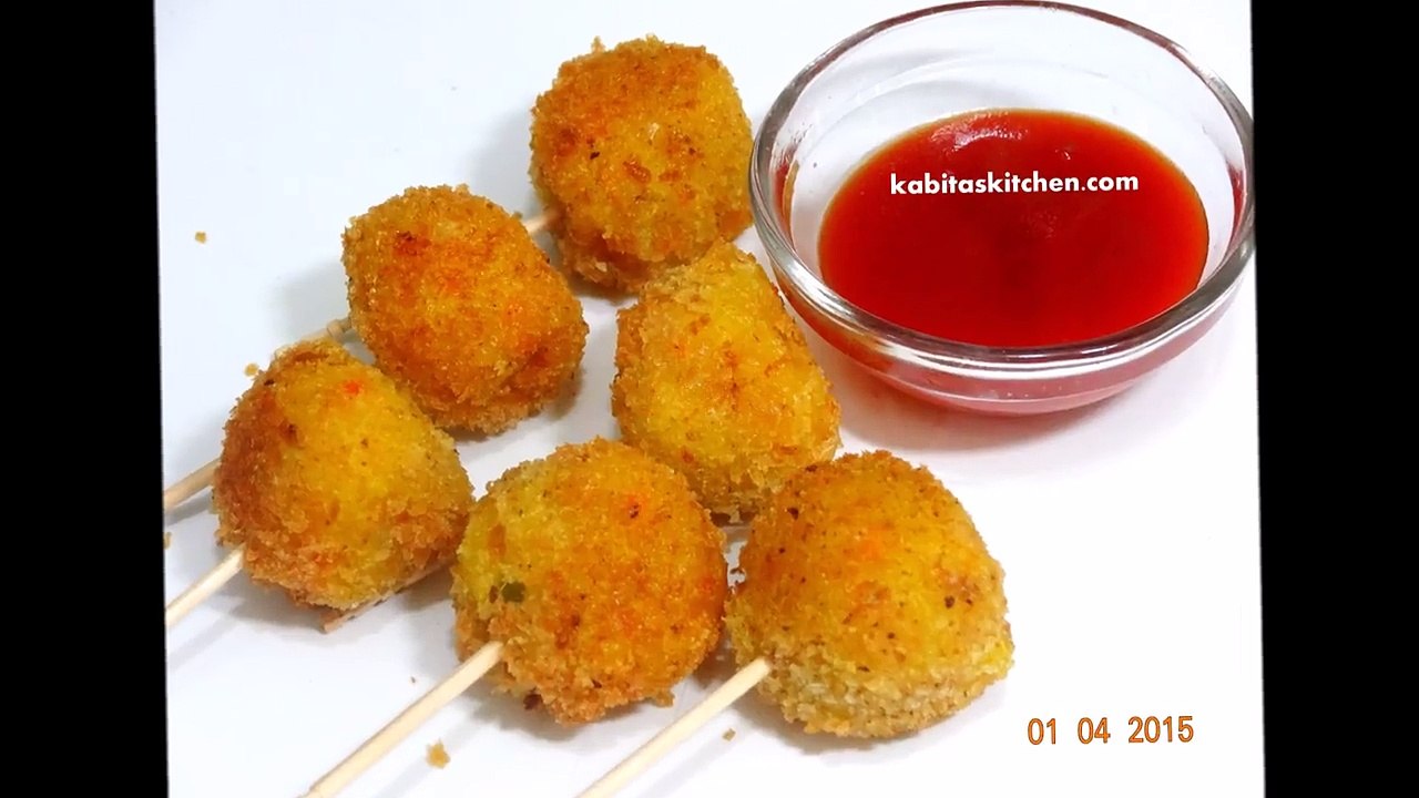 Vegetable Lollipop for Kids-Easy Snack Recipe for Kids-Finger Food Recipe-Quick Vegetarian Starter