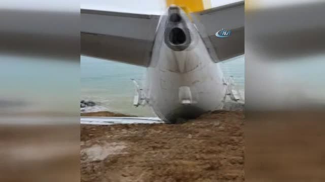 Pegasus Havayolları Yetkilileri Pistten Çıkan Uçakları ile İlgili Trabzon'a Gelerek İnceleme...