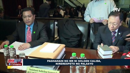 Paghahain ng MR ni SolGen Calida, nirerespeto ng Palasyo