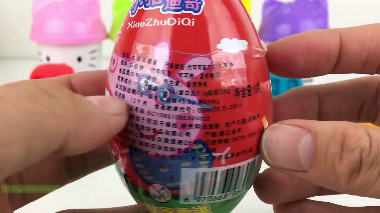 Learn Colors with Play Doh Car Train Peppa Pig Hello Kitty Molds Chupa Chups Surprise Fun for Kids