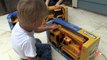 Toy Truck Videos for Children - Toy Bruder Backhoe Excavator, Crane Truck and Tror Trailer