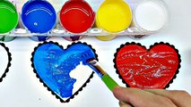Renkleri Öğreniyorum | Parmak Boyası İle Kalp Boyama( Simli ) Oyun Hamuru Evi