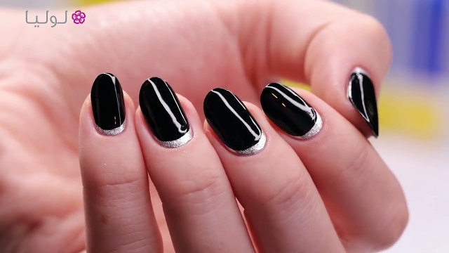 Black and Silver Nail Art with Nour Awada | مناكير بلوني الاسود والفضّي من نور عواضه
