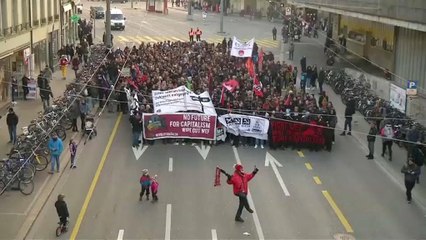 Protests in Switzerland over Trump visit