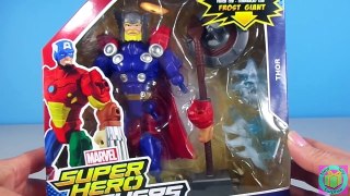 Super Hero Mashers Avengers Thor Defeats the Frost Giant w/ Captain America Iron Man Hulk Wolverine