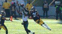 Haden makes acrobatic pass breakup on Bortles' downfield throw