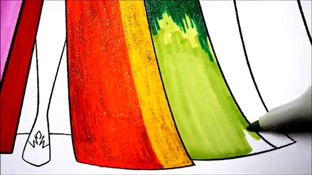 Elsa and Ken BEST LEARNING Coloring Book l Pages For Children Learning Rainbow Colors Videos