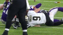 Harrison Smith flies in untouched to drop Drew Brees for critical sack