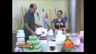 Geziela Cristina ensina como fazer um lindo bolo fake de isopor, ateliê na tv