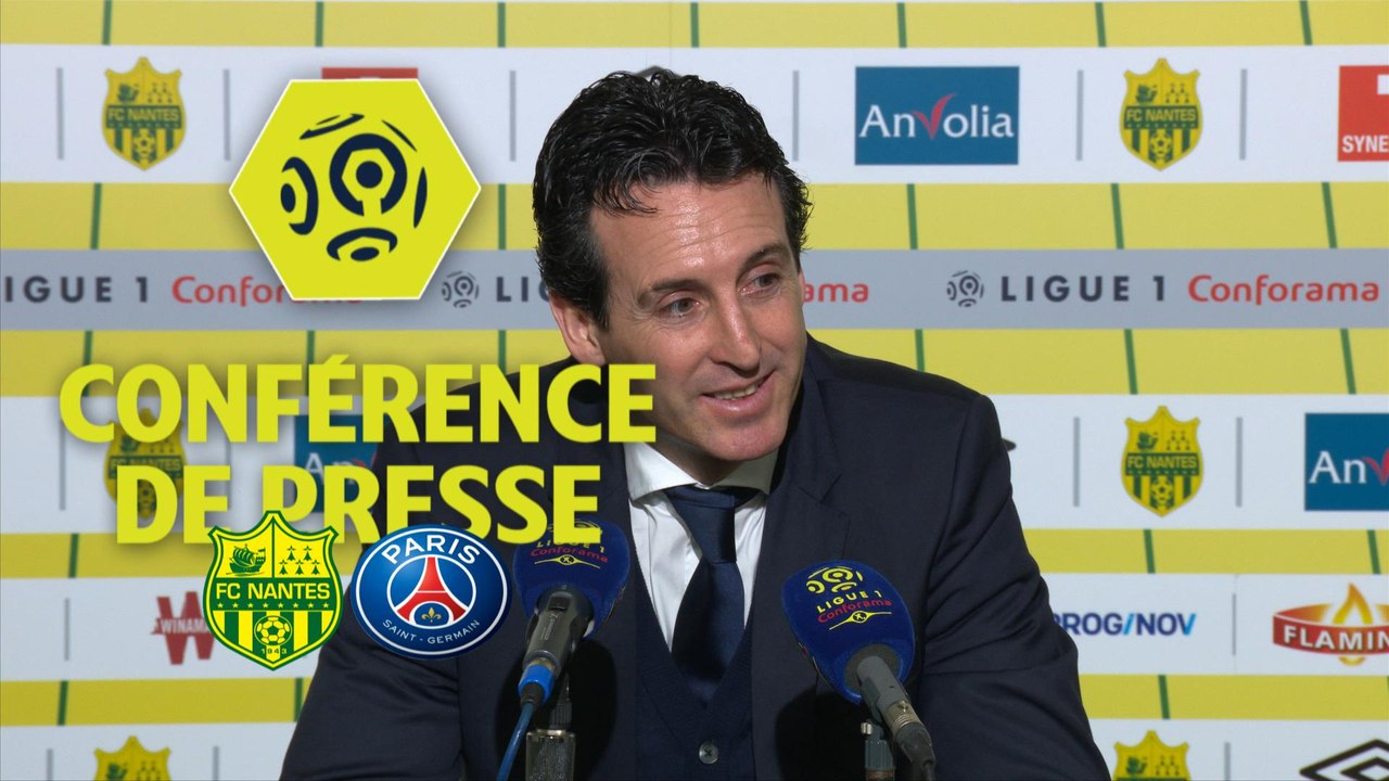 Conférence de presse FC Nantes - Paris Saint-Germain (0-1) : Claudio RANIERI (FCN) - Unai EMERY (PARIS) / 2017-18