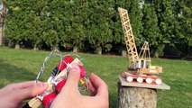 How to Make an Electric Crane with Remote Control out of Popsicle Sticks - incredible Toy
