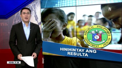 Evaluation result ng UP-PGH, hinggil sa Dengvaxia vaccine, hinihintay pa ng DOH