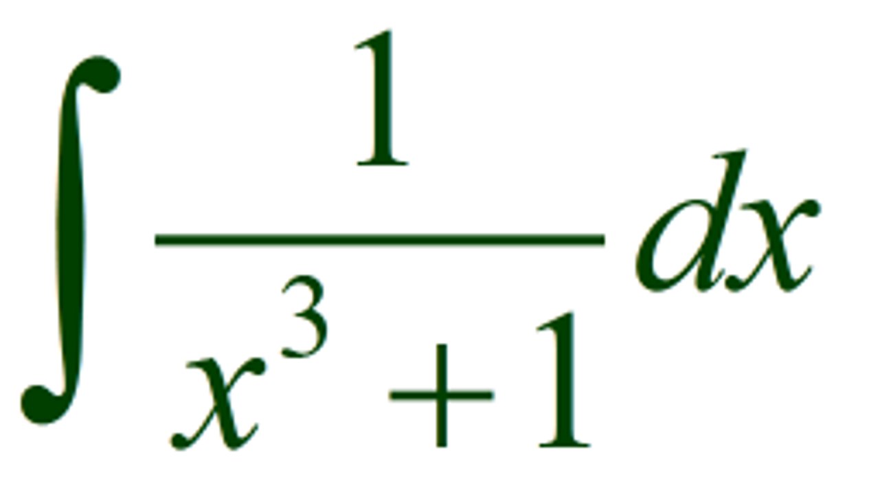 Primitive d'une fonction numérique: int(1/(1((x^3+1)) . part(1)