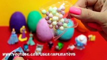 Many Play Doh Kinder Surprise Eggs DISNEY PRINCESS PIXAR CARS SPIDER-MAN HELLO KITTY Spongebob