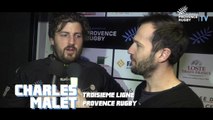 Provence Rugby / Bourgoin : la réaction de Charles Malet