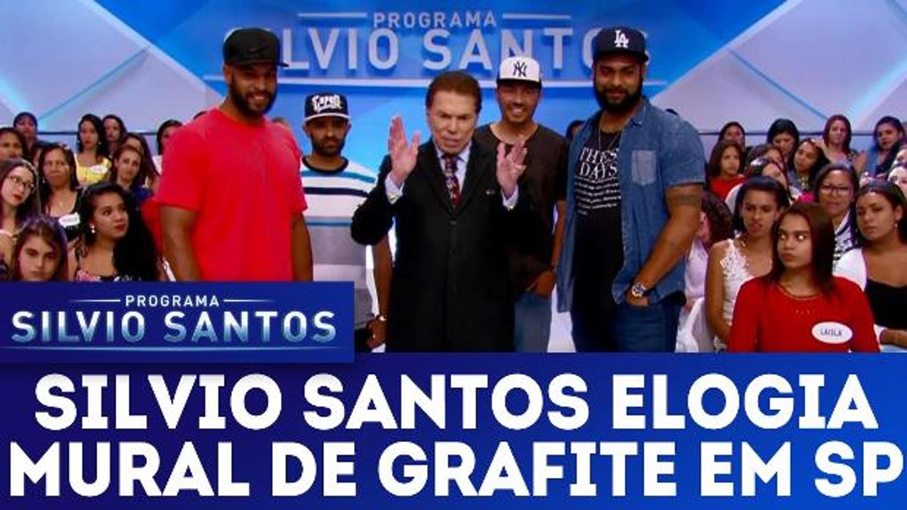 Silvio Santos elogia mural de grafiteiros de São Paulo