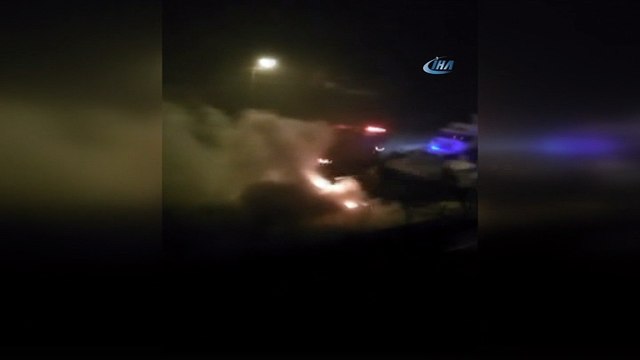 Niğde’de otomobil alev alev yandı