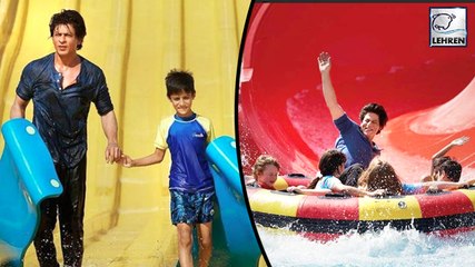 Shah Rukh Khan Enjoying Water Rides With Kids At Dubai
