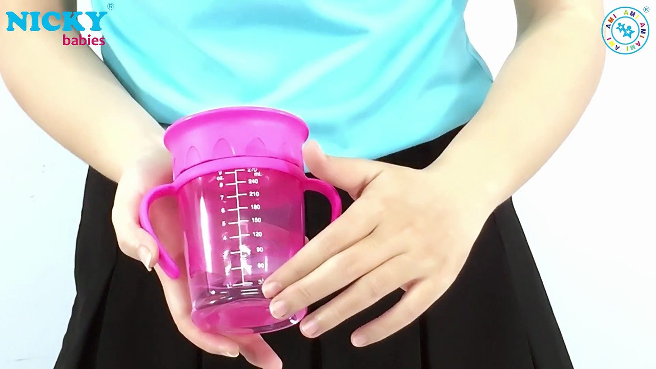 Cốc tập uống chống tràn 360 độ AMI 250ml - NICKY babies