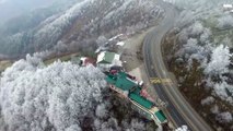 Bolu Dağı'nın kar manzarası havadan görüntülendi - DÜZCE