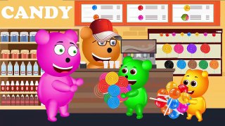 Mega Gummy Bear Babies Getting Magic Spiral Ice Cream Finger Family Cartoon Videos For Children