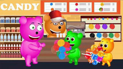 Mega Gummy Bear Babies Getting Magic Spiral Ice Cream Finger Family Cartoon Videos For Children