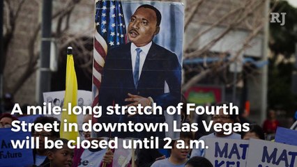 Preparing for MLK Day parade in downtown Las Vegas