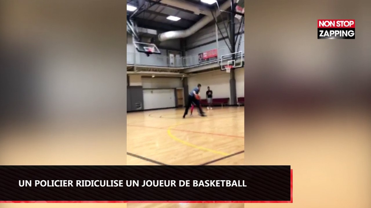 Un policier met une énorme feinte à un basketteur, la foule s’enflamme (Vidéo)