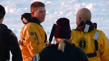 Download Video: Coast Guard Attempts to Rescue Dog Stranded on Frozen Lake